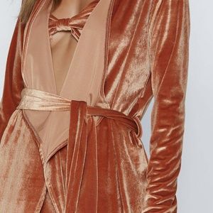 Nasty Gal Velvet Jacket and Pant Set